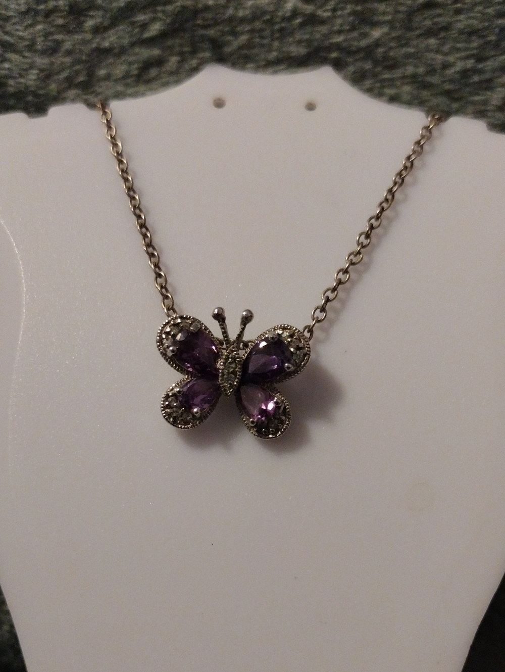 Purple Butterfly Pendant Necklace